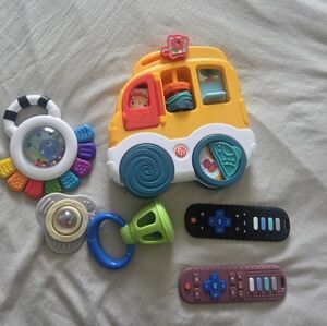 Colorful Kids Toy Set with School Bus and Accessories